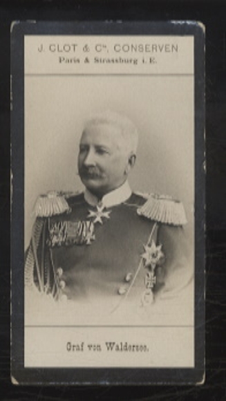 Sammelbild J. Clot & Cie. Konserven, Foto Adel Alfred Graf von Waldersee
