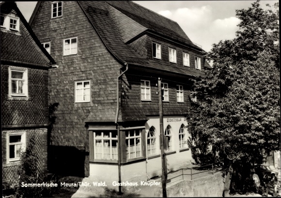 Postcard Meura in Thuringia, Inn Knüpfer,