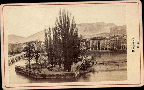 CDV Genève Geneva city, Ile Rousseau, 1873