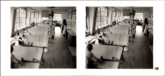 Stereo image photo &quot;The NS model companies 1937-38&quot;, No. 252, Gebr. Thiel GmbH watchmaking Ruhla