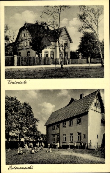 Postcard Hambühren in Lower Saxony, Landheim Sophienschule, front, side view