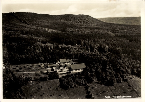 Postcard Michelau in the Steigerwald Lower Franconia, aerial photograph, Gasthaus Waldesruh