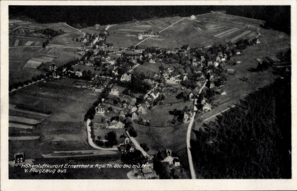 Ak Ernstthal am Rennsteig Lauscha in Thüringen, Fliegeraufnahme