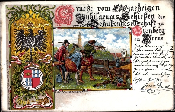 Coat of arms PC Kronberg im Taunus, 500th anniversary shooting of the rifle club