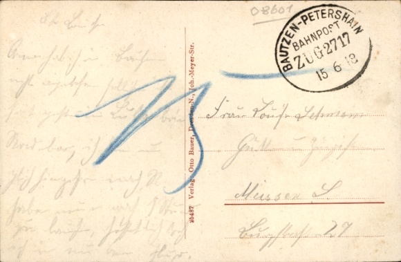 Postcard Radibor in Upper Lusatia Saxony, station track side