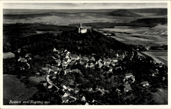 Postcard Baldern Bopfingen in Ostalbkreis, aerial photograph