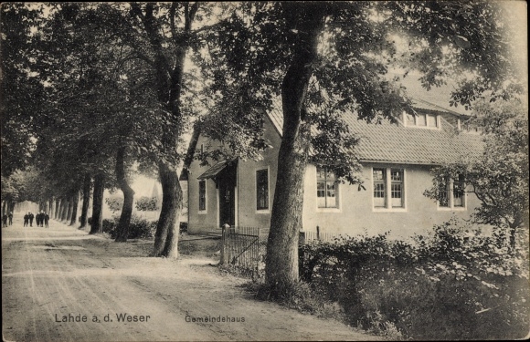 Postcard Lahde Petershagen an der Weser, community center