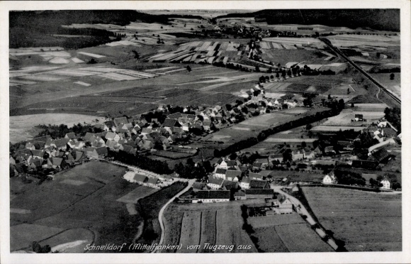 Ak Schnelldorf in Mittelfranken, Fliegeraufnahme
