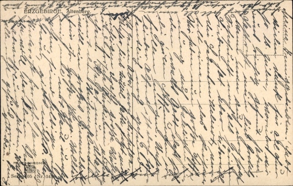 PC Altenberg in the Eastern Ore Mountains, houses seen from the garden, Nenke and Ostermaier 205 3438
