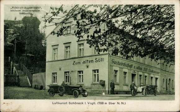 Ak Schöneck im Vogtland, Gastwirtschaft Zum alten Söll, Friedrich August Stein