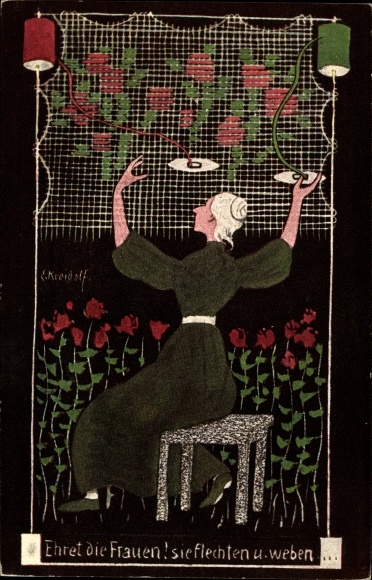 Artist PC Kreidolf, Ernst, Honor the women, they braid and weave