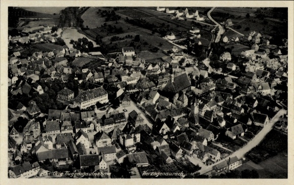 Postcard Herzogenaurach in Middle Franconia, aerial photograph