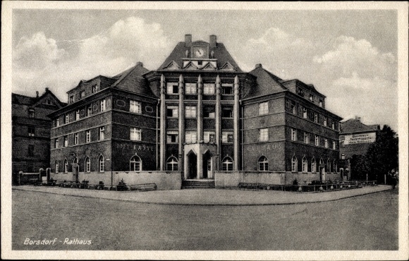 Postcard Borsdorf in Saxony, town hall