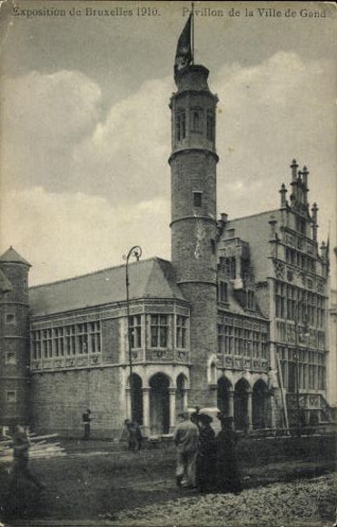 Set von 83 Ansichtskarten, Brüssel Weltausstellung 1910