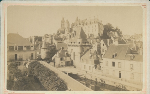 Cabinet photograph of Loches Indre et Loire, view of the site, castle, 1886