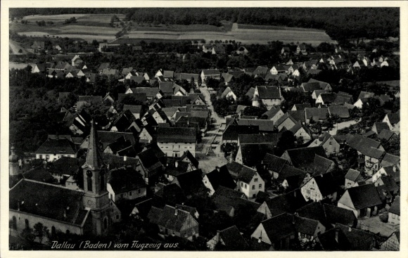 Postcard Dallau Elztal in the Odenwald, aerial photograph