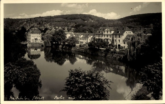 Postcard Bad Karlshafen near Hann. Münden, at the harbor