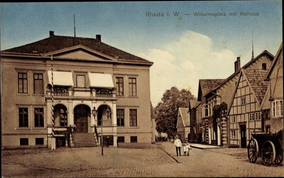Ak Rheda Wiedenbrück in Westfalen, Wilhelmsplatz, gemeentehuis