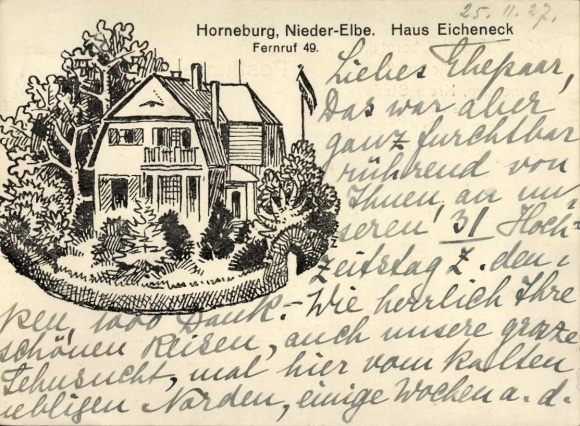 Ak Horneburg in het Altes Land, Haus Eicheneck, von Zglinitzki