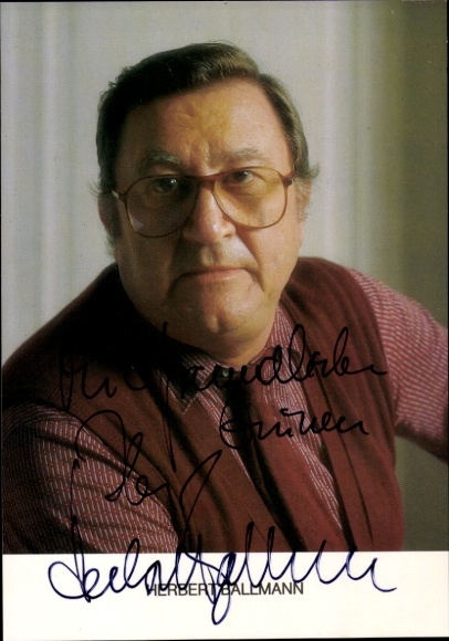 Postcard actor, director Herbert Ballmann, portrait, autograph