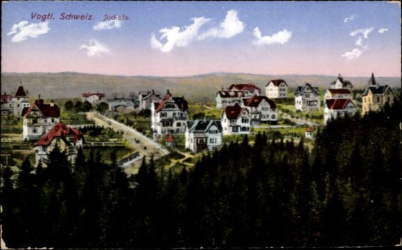 Postcard Jocketa Pöhl Vogtland Switzerland, villa district
