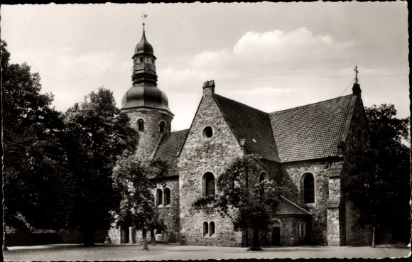 Postcard Zeven in Lower Saxony, St. Viti monastery church, Anno 1142