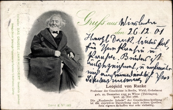 Postcard Leopold von Ranke, Professor of History in Berlin