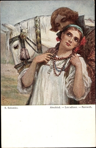 Artist Postcard Solomko, S., Farewell, Les adieux, Farewell
