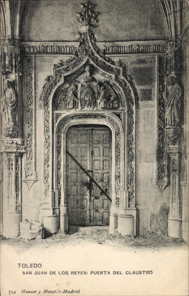 Ak Toledo Castilla La Mancha Spanien, San Juan de los Reyes, Puerta del Cloister