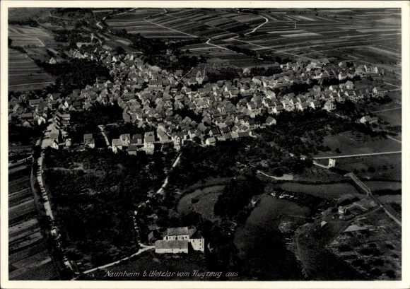 Postcard Naunheim Wetzlar, aerial photograph of the town