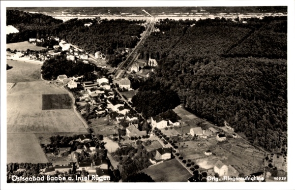 Postcard Ostseebad Baabe on Rügen, aerial photograph