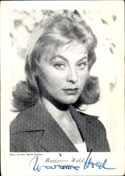 KP aktorka Marianne Hold, portret, autograf