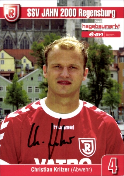 Autograph card footballer Christian Kritzer, SSV Jahn Regensburg, autograph