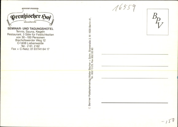 Ak Liebenwalde in Brandenburg, Preußischer Hof, Restaurant, Tuin
