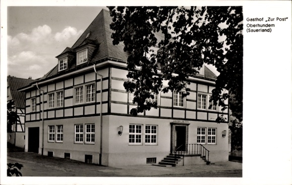 Postcard Oberhundem Kirchhundem Sauerland, Gasthof zur Post