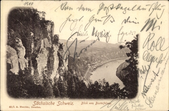 Ak Lohmen Sächsische Schweiz, Bastei