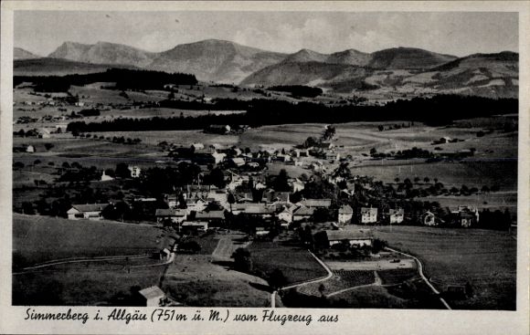 Ak Simmerberg im Allgäu, Luftaufnahme