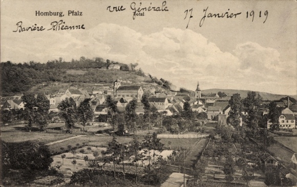 Postcard Homburg in the Saarpfalz, general view