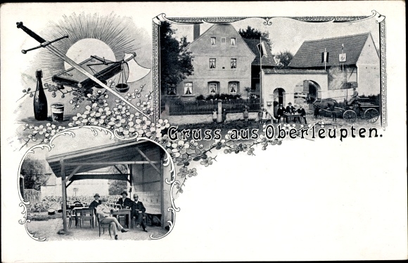 PC Oberleupten Nobitz in Thuringia, inn, carriage, men, sword