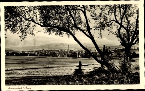 Ak Schwarzenbach an der Saale Oberfranken, Blick auf den Ort