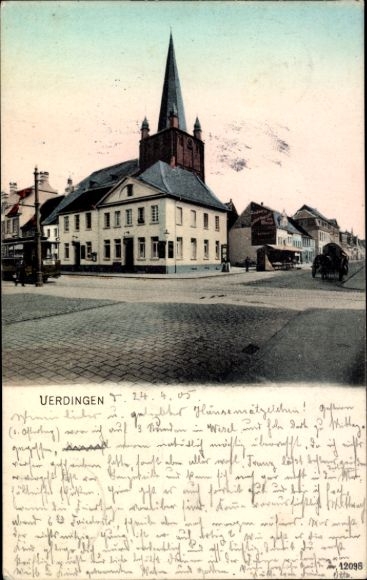 Ak Uerdingen Krefeld am Niederrhein, Straßenpartie, Straßenbahn