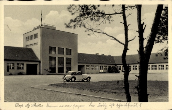 Ak Mrzeżyno Deep Pommern, Flakartillerieschießplatz, Kaserne, Auto