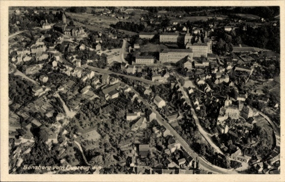 Postcard Bensberg Bergisch Gladbach, aerial view of cityscape, buildings, nature