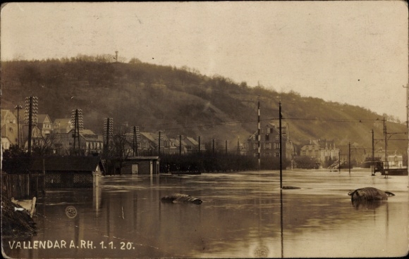 Photo PC Vallendar on the Rhine, flood 1 January 1920