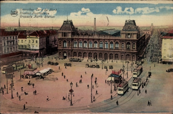 Postcard Bruxelles Brussels, North Station
