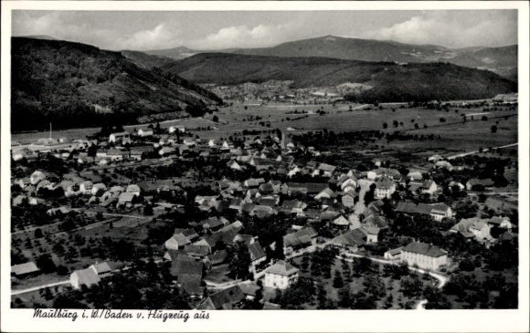 Ak Maulburg im Wiesental Südschwarzwald, Fliegeraufnahme