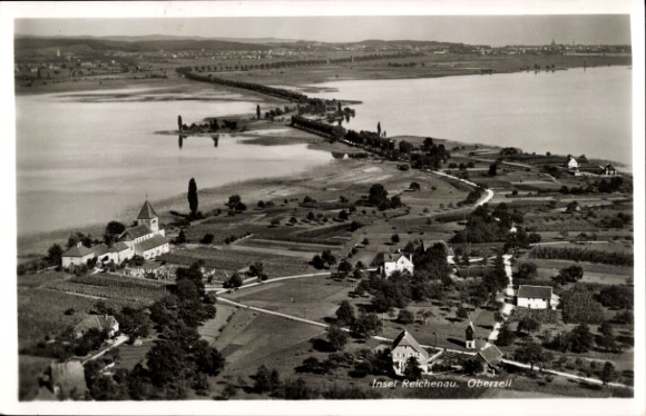 Ak Insel Reichenau Bodensee, Fliegeraufnahme