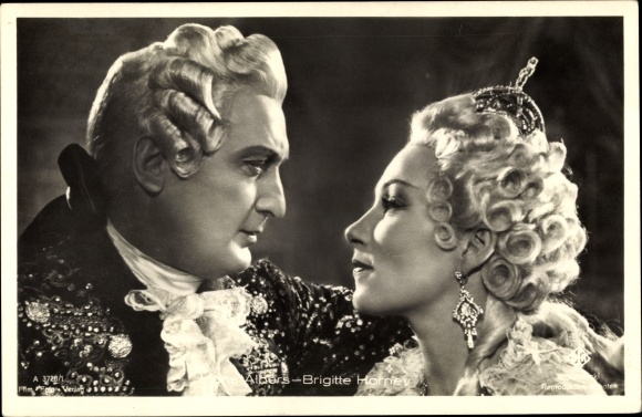 Postcard actor Hans Albers, actress Brigitte Horney, portrait, A 3728/1