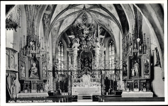 PC Weildorf Teisendorf in Oberbayern, Catholic parish church, interior view