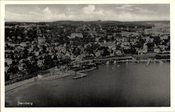 Postcard Starnberg in Upper Bavaria, aerial photograph